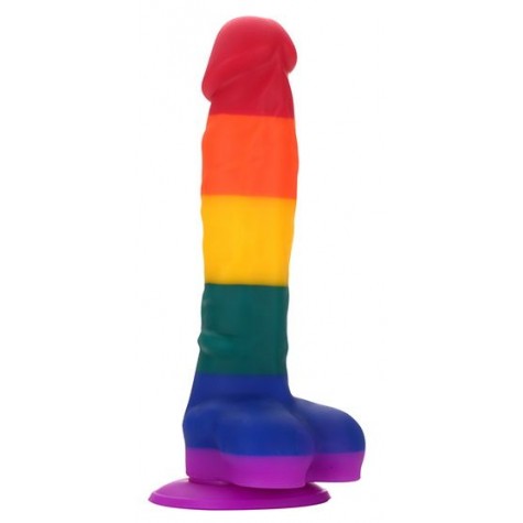 Разноцветный фаллоимитатор-реалистик COLOURFUL DILDO - 20 см.