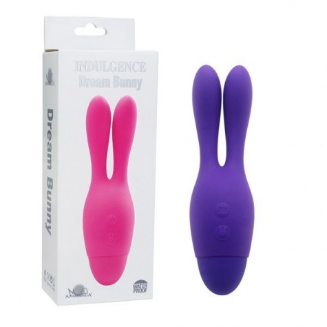 Фиолетовый вибратор INDULGENCE Dream Bunny - 15 см.