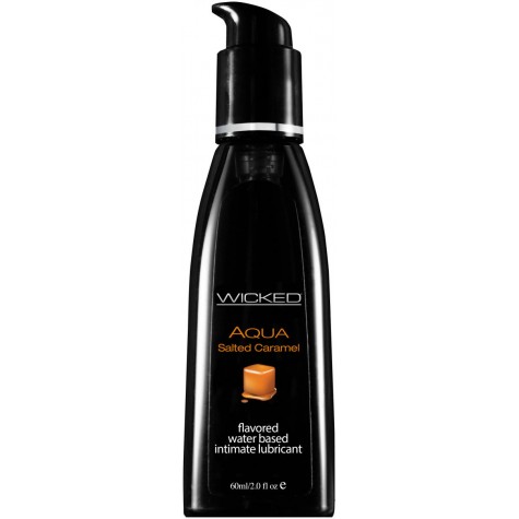 Лубрикант с ароматом соленой карамели Wicked Aqua Salted Caramel - 60 мл.